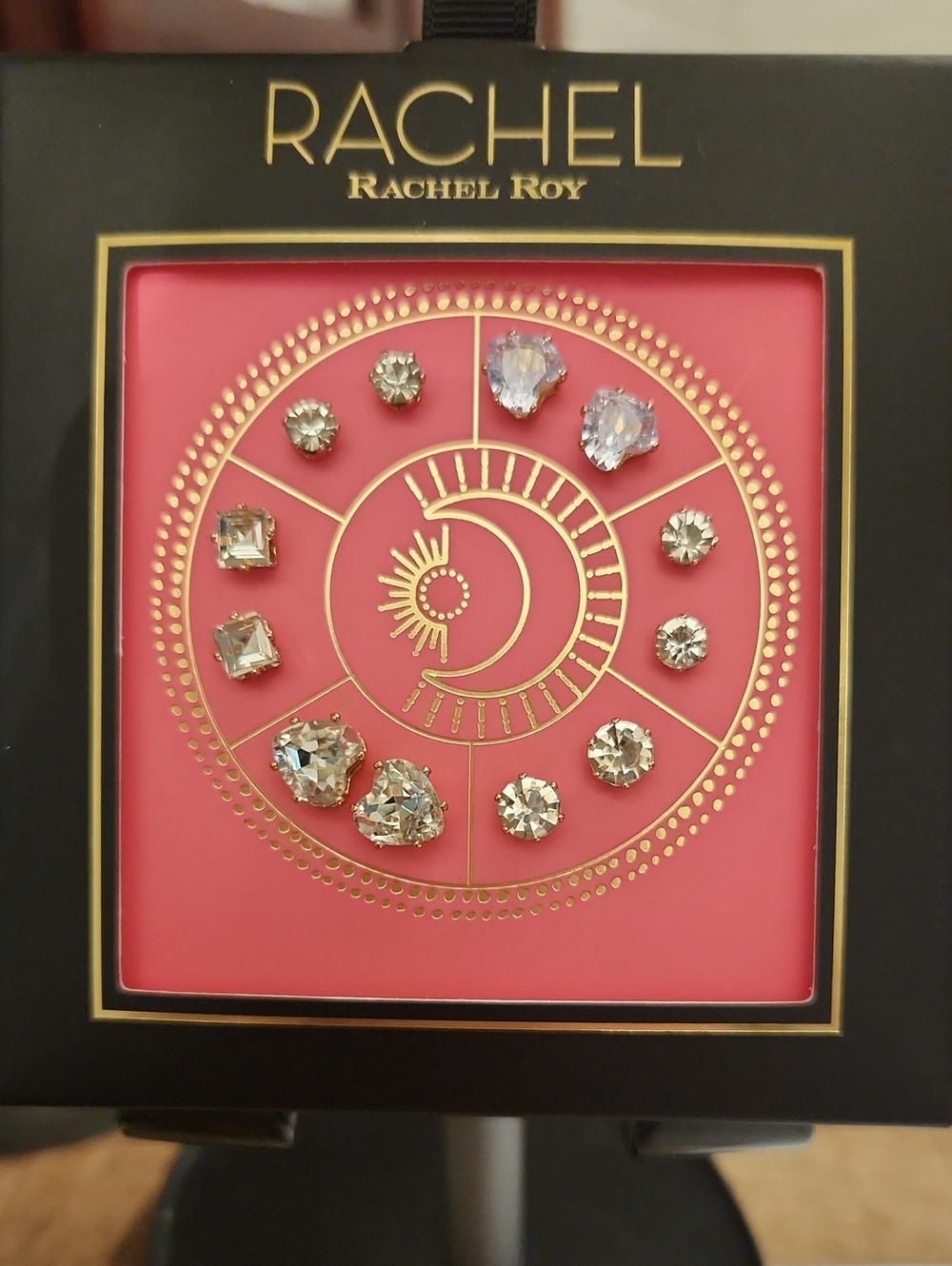 RACHEL Rachel Roy Pink Displayed Clear Crystal Earring Set